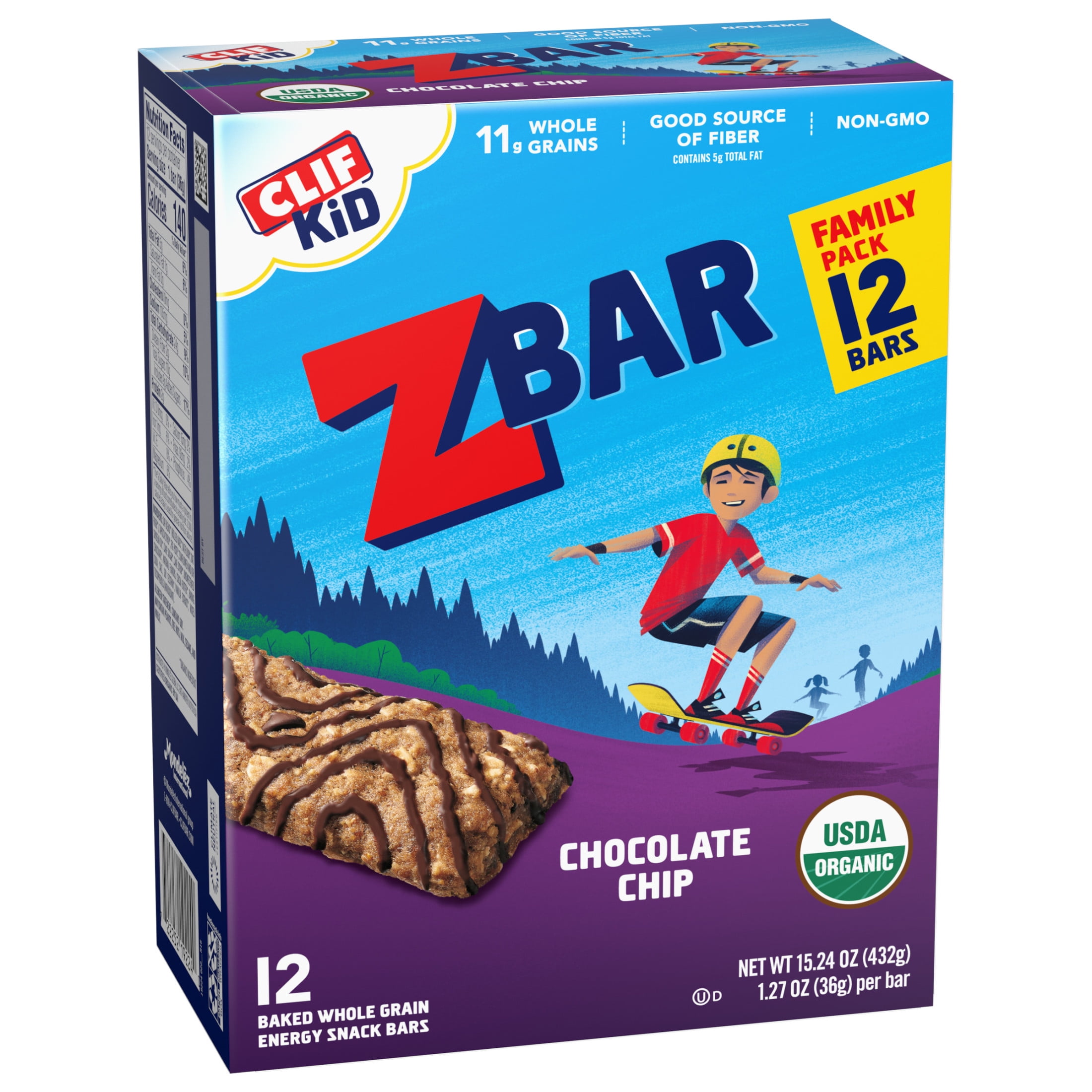 Zbar Chocolate Chip Flavor Soft Baked Snack Bars, Organic