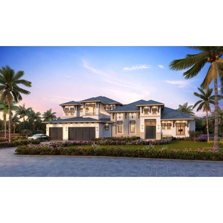 013-3974: Contemporary CMU 4 Bed, 4 Bath Luxury Home Plan, 3974 Sq Ft: Full Blueprints with License to Build by Home Plan Marketplace - Lesuto