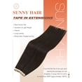 thumbnail image 2 of Sunny Hair Tape in Hair Extensions Human Hair Invisible Tape in Extensions 20Pcs Straight Remy Real Human Hair Extensions for Women Dark Chocolate Brown 12inch, 2 of 9