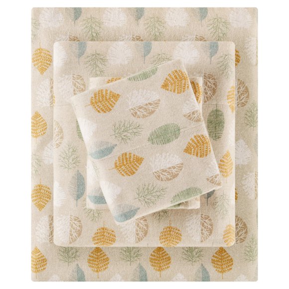 True North by Sleep Philosophy Draps en Flanelle Format Grand, Draps de Lit en Flanelle 100 % Coton Confortables, Ensemble de Draps Ultra Doux et Mignon, Imprimé Fantaisie à Thème Froid W