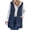 #12 Navy, variant on Womens Padded Gilet Jacket Reversible Vest ed Longline Quilted Sleeveless Zip Up Long Coat Warmer Teddy Fleece Outwear with Pockets Size S M L XL