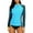 SkyBlue, variant on Charmo Women's Long Sleeve Swimsuit Tops Sun Protection UPF 50+ Rash Guards Hiking Runing Athletic Swim Shirts