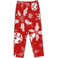 thumbnail image 7 of PISONIC Christmas Red Printed Women's Pajama Pants, Comfy Pajama Bottoms With Pockets&Drawstring, 7 of 7