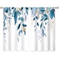 thumbnail image 6 of Blue Eucalyptus Kitchen Curtains, Plant Window Treatment, Leaf Botanical Plant Small Cafe Short Window Curtains for Bathroom Dining Room, Nature Floral Treatment Drapes 27.5x39 inch, 6 of 6