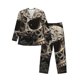 thumbnail image 1 of Balery Vintage Pattern Flower Skull Pijama para Hombre de Dos Piezas con Manga Larga, Conjunto de Dormir y Descanso Suave con Bolsillos-Medium, 1 of 7