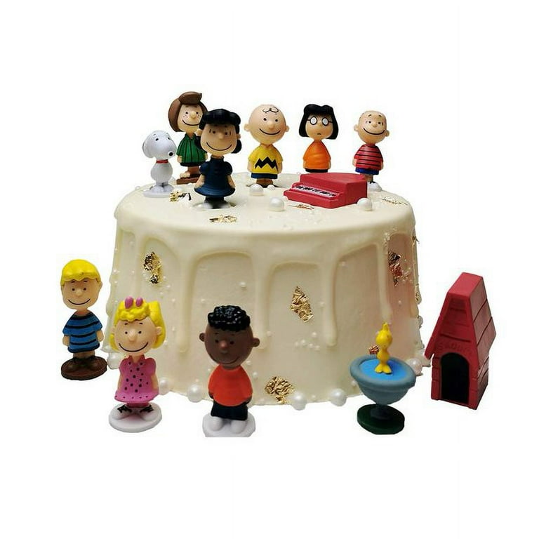 Peanuts Movie Classic Characters Toy Figure Set of 12pc Snoopy Woodstock Dog House Linus Charlie and More