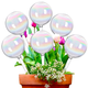 thumbnail image 1 of Vidrio grueso para mayor durabilidad, inserto de maceta de vidrio transparente con riego automático con degradado de arcoíris iridiscente, regalo de jardinería para plantas de interior y exterior,, 1 of 7