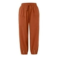 thumbnail image 5 of Hauaitttt Women Casual High Waist Pants Drawstring Capri Pants with Pockets Wide Leg Cropped Pants Womens Tie Pants Casual Women Pants Stretchy Yoga plus Size Sweatpants Casual Pants Women High Waist, 5 of 8