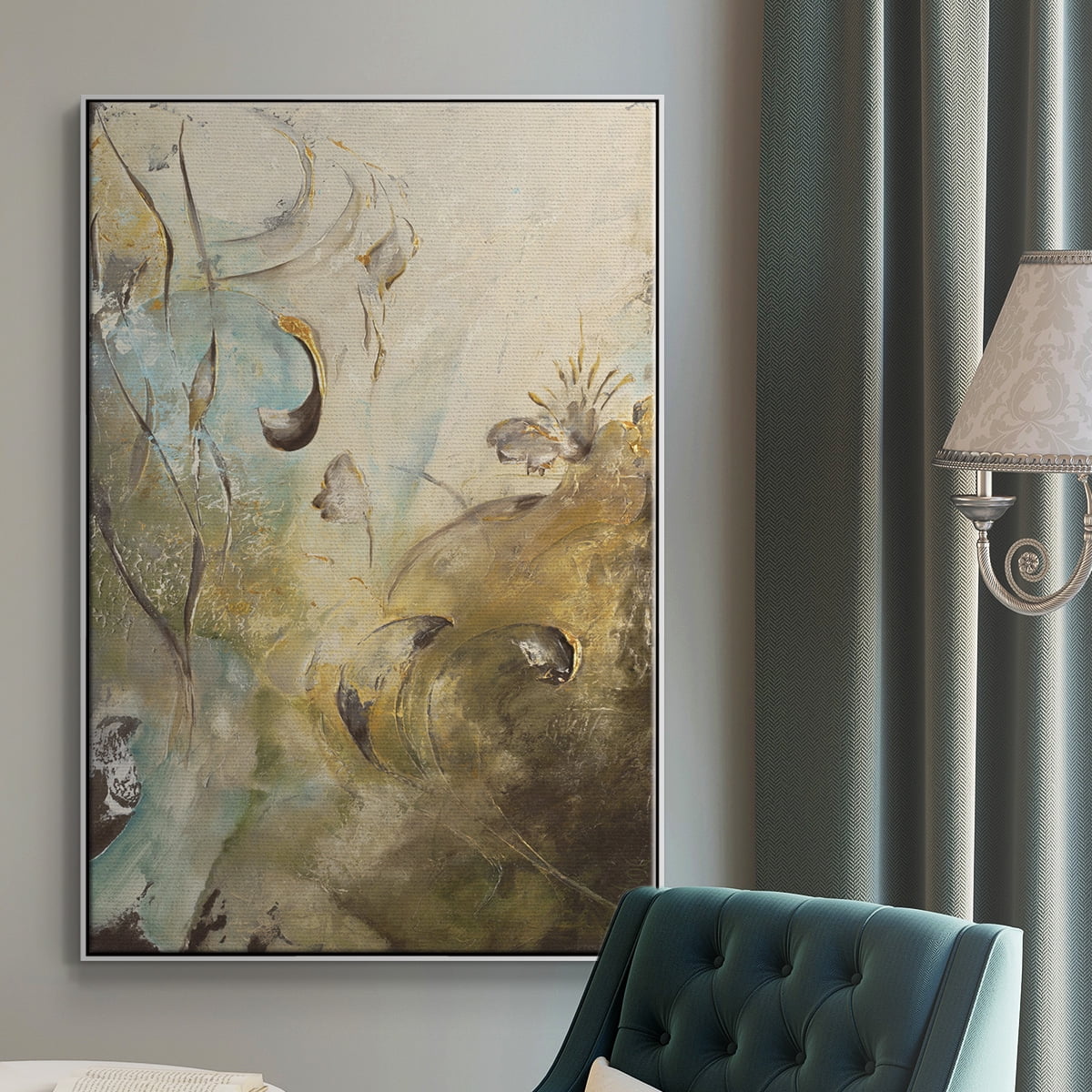 Enchanted Garden II Framed Premium Gallery Wrapped Canvas - Ready to Hang - 17 x 25 - White Floating Frame