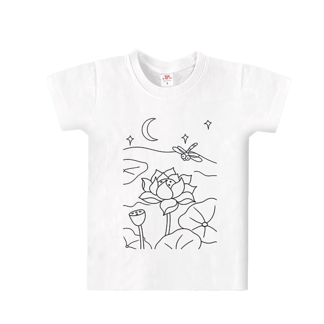 Baby Boy Summer Clothes Coloring T Shirt for Boys with Washable Markers Color in and Wash Out T Shirt Tee Shirt Enfant Garcon L 6 Years-7 Years