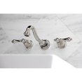 thumbnail image 2 of Kingston Brass KS3126AL Vintage Double-Handle Wall Mount Bathroom Faucet, Polished Nickel, 2 of 8