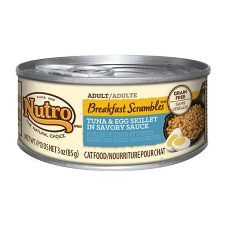 Nutro Breakfast Scrambles Adult Cat Tuna And Egg Skillet In Savory Sauce 3 Ounces (Pack Of 24)
