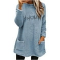 thumbnail image 2 of Neewe Women's Winter Warm Sherpa Lined Fleece Crewneck Sweatshirt Pullover Loungewear Tunic Tops, 2 of 5