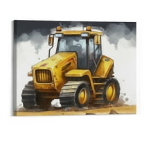 BCIIG Boys Truck Room Wall Art Decor Constricton Car Wall Decor Kids Toddler Canvas Wall Art Nursery Pictures Playroom Wall Art Boys Truck Prints for Bedroom 20x16inch Unframed