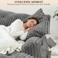 thumbnail image 5 of Reliancer 67.7" Oversized Chaise Lounge Chair Indoor, Faux Fur Upholstered Boneless Sofa Bed, Deep Seat Sleeper Couch Reading Chairs with Armrest, Cloud Sofas Couches for Living Room, Light Gray, 5 of 9