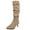 Khaki, variant on Dasayo Mid-Calf Women Boots Wide Calf Black Slouch Pointed Toe Dress High Heel Boots Woman Shoes 36