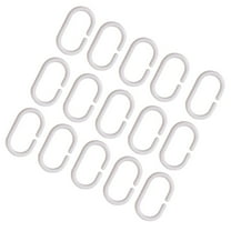HONITANO 30Pcs Oval White Plastic Shower Curtain Rings Hooks for Tub and Dressing Room Lightweight