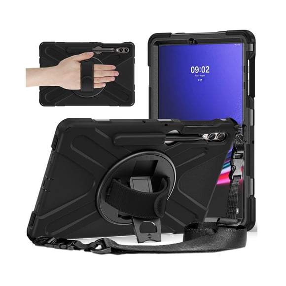 Teknet Funda de uso rudo para Samsung Galaxy Tab S10+ plus, de 12.4 " case resistente a caidas con correa