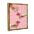 thumbnail image 4 of Stupell Industries Disco Cocktails on Stripes Food & Beverage Painting Gold Floater Framed Canvas Art Print Wall Art, 17 x 21, 4 of 10