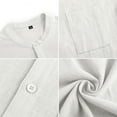 thumbnail image 5 of HAOMEILI Men's Cotton Linen Henley Shirt Short Sleeve Hippie Casual Beach T-Shirts with Pocket, 5 of 6