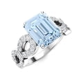 thumbnail image 2 of 8X6 MM Radiant Cut Aquamarine 925 Sterling Silver Dainty Delicate Ring Jewelry, 2 of 3