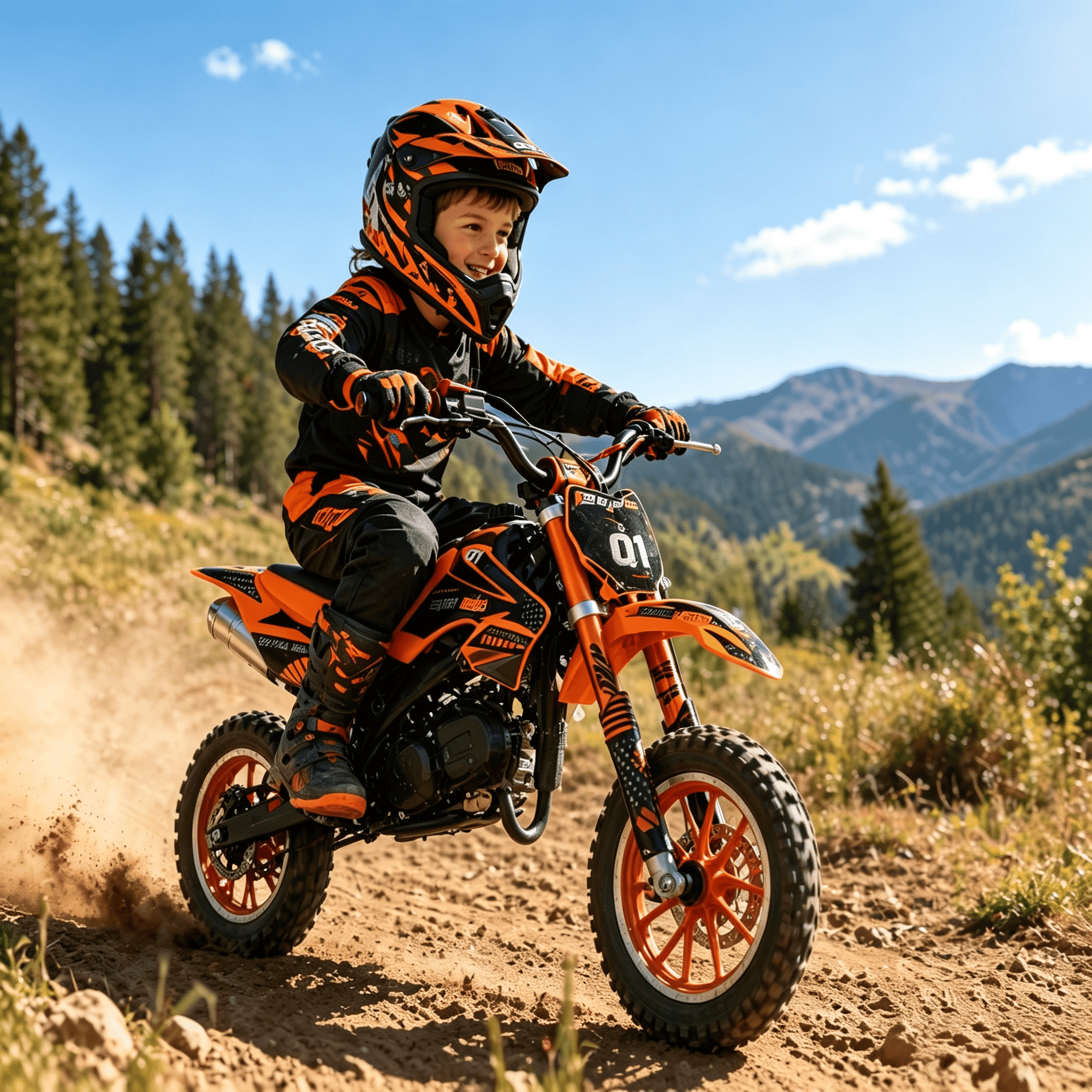 Ktoebyco 49cc Kids Dirt Bike for Ages Ages 7-13, Gasoline Powered 2-Stroke 1-Seater Mini Motorcycle, 1.5L Fuel Tank,Orange