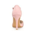 thumbnail image 2 of BLISSFUL STEP Women's Shoes Round Toe Stiletto Heel T-Strap Sandals Pink 5.5, 2 of 8