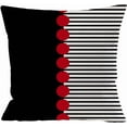 thumbnail image 5 of Black Red Decorative Throw Pillow Covers for Sofa, Living Room Pillow Cases for Couch Red Black,Outdoor Linen Geometric Square Cushion Covers with Zipper for Home Front Porch Bedroom Decor 20x20, 5 of 6