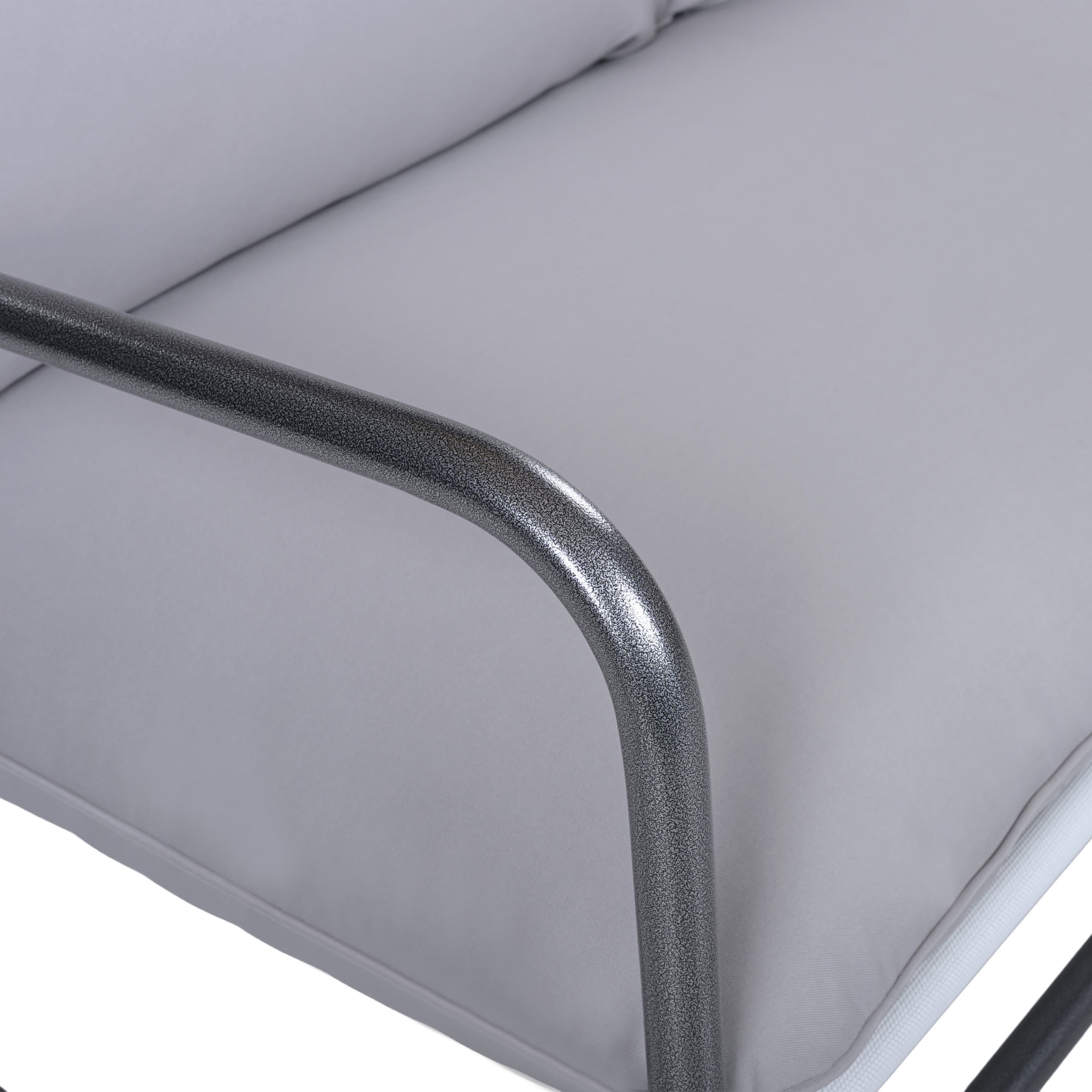 Christopher Knight Home Modern Outdoor Aluminum Lounge Chairs with Cushions, Gray+Gunmetal+White