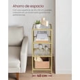 thumbnail image 3 of VASAGLE Estantería de Cristal de 6 Niveles, Librería, Expositor, Cristal Templado, Baño, Salón, Dormitorio, Oficina, Dorado, 3 of 6