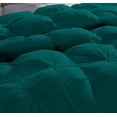 thumbnail image 4 of D.N.G. BEDDINGS Luxurious 1 Piece Pom Pom Pinch Pleated Comforter, 800 Thread Count, 100% Egyptian Cotton, White Vintage Pom-Pom Fringe (Super King Size Solid Teal Color), 4 of 5