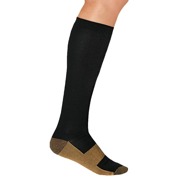 Juniper's Secret 1 Pair Copper Compression Socks Black Knee High for