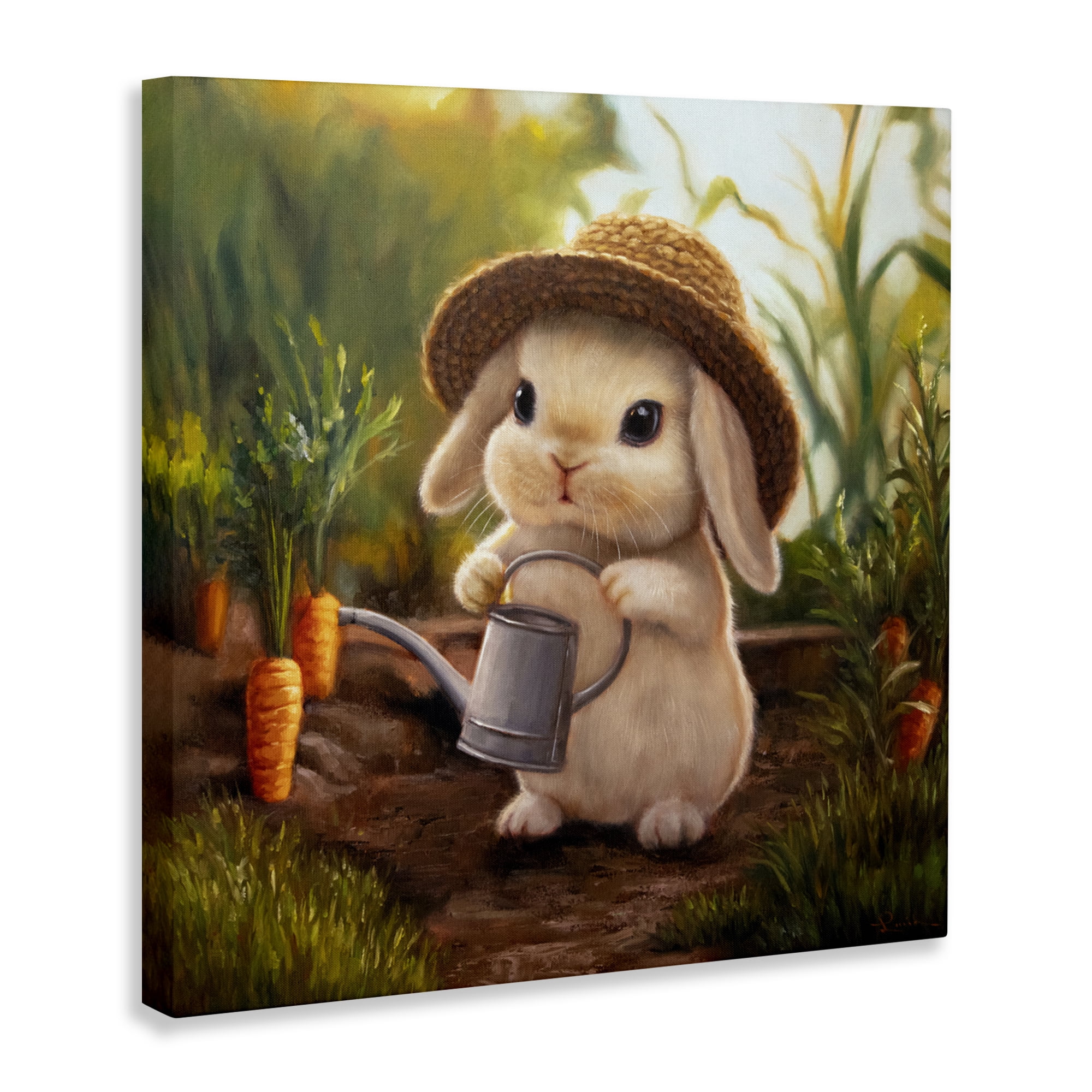 Stupell Industries Bunny with Carrot Garden Canvas Wall Art, design by Lucia Heffernan