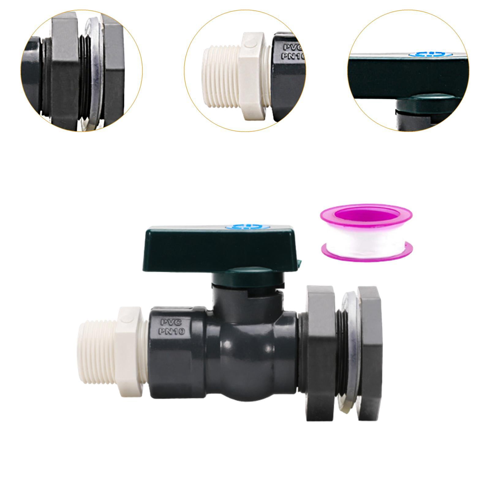 MAGIDEAL 6x3/4inch PVC Water Container Rain Barrel Spigot for Garden Barrel Pools Tubs With White Silk