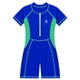 thumbnail image 6 of vastwit Sporty Swimsuits for Boys Girls Short Sleeve Rash Guard One Piece Swimwear Wetsuits Royal Blue 160, 6 of 7