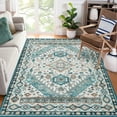 thumbnail image 2 of Tzou Area Rug Boho Vintage Indoor Floor Cover Print Carpet Anti-Slip Washable Rug Distressed Area Rug Foldable Accent Rug for Kitchen Bedroom Living Room, 2 of 8