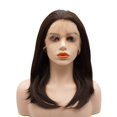 thumbnail image 1 of Hair Synthetic Lace Front Wig Straight Short 15inch Two Tone Brown Mix Heavy Density Realistic Wig Brown, 1 of 4