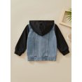 thumbnail image 5 of Toddler Baby Boy Hooded Jacket Long Sleeve Single-Breasted Denim Coat with Pockets 18M 24M 2T 3T 4T 5T 6T Kids Fall Casual Outwear, 5 of 9