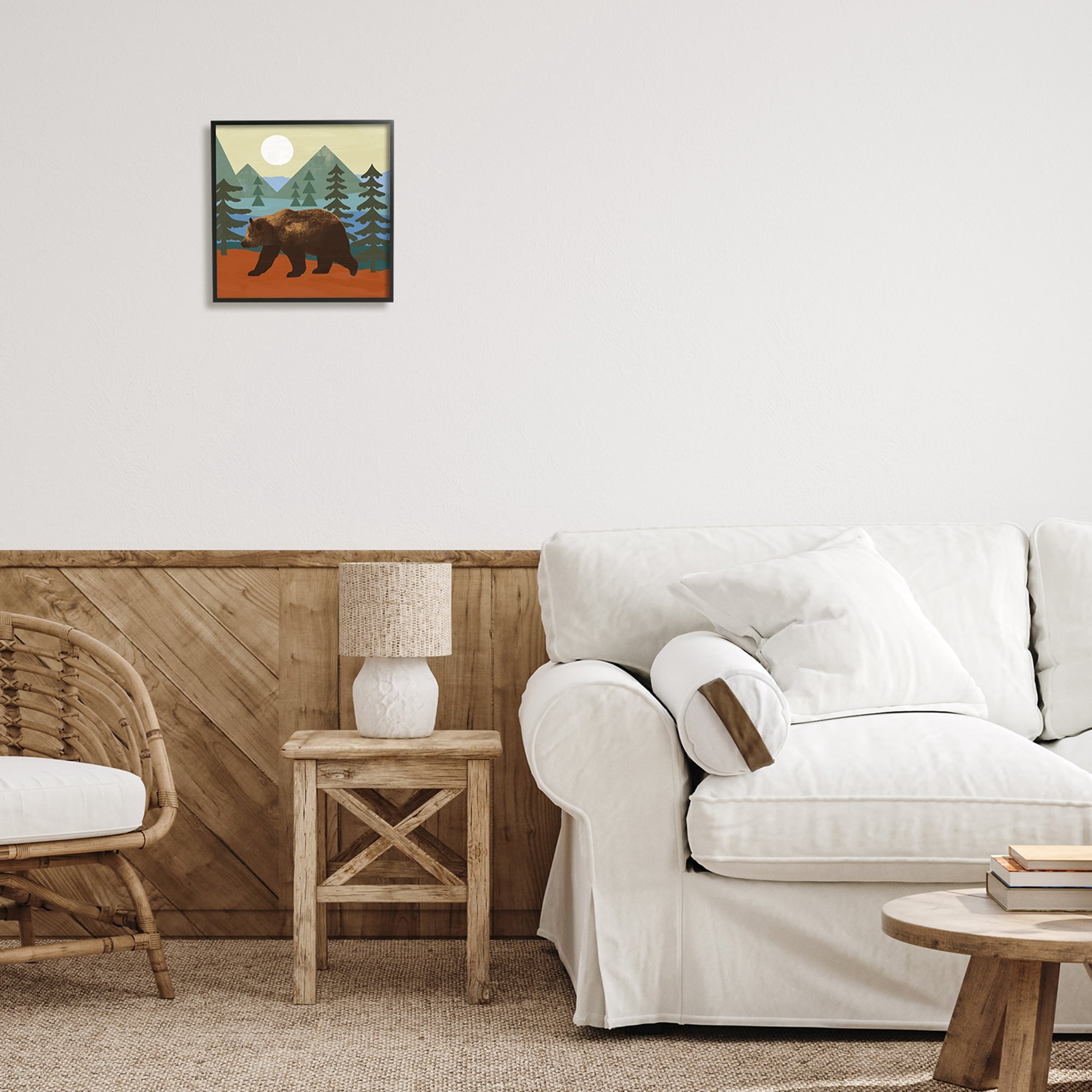 Stupell Industries Brown Bear Nature Woodlands Sunshine Camp, 12 x 12, Design by Victoria Barnes