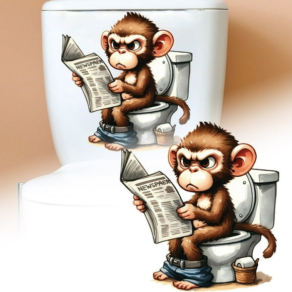 Autocollants Amusants de Singe de Toilette pour Lecture, Décalcomanies Murales Amovibles pour Salle de Bain, Empreintes de Bébé, Découpes, Autocollants pour Guitare, Autocollants pour Fille, Organisateur de Livres pour Photographe, Autocollant de la Saint-Valentin pour Fille, Planche à Roulettes