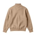 thumbnail image 4 of Fmbrln Mens Solid Color Sweatshirt Zip Up Stand Collar Knit Jacket Fall Winter Long Sleeve Fashion Tops Coffee 5XL, 4 of 6