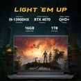 thumbnail image 3 of Dell G16 7630 16" QHD+ 240Hz Gaming Laptop, Intel i9-13900HX, 16GB DDR5, 1TB SSD, NVIDIA GeForce RTX 4070, 8GB GDDR6 - Win 11 Pro - Gray - 256GB Docking Station Set, 3 of 7