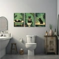 thumbnail image 3 of Funny Black Cat Bathroom Canvas Wall Art Vintage Cat Wash its paws Reading Newspaper Posters Prints Modern Green bathroom Decor pictures Painting for Bathroom Toilet Artwork Decorations, 3 of 6