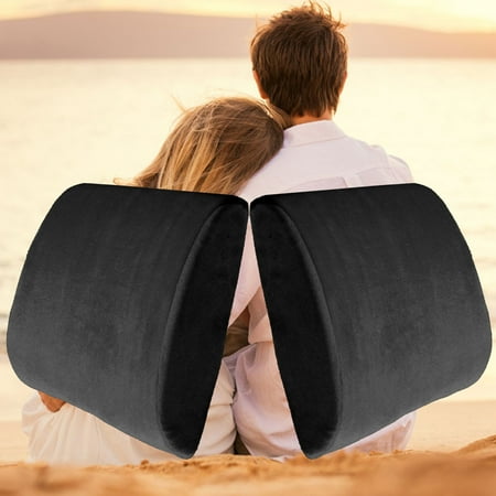 Lumbar Support Pillow - 2 Pack Memory Foam Lumbar Support Back Pillow Pain Relief Office Car Cushions Black