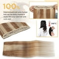thumbnail image 4 of MY-LADY 10''-24'' 5 Clips in Human Hair Extensions Thick Real Natural Hair Pieces 100% Full Head Remy Hair 10inch #12P613 Golden Brown & Bleach Blonde（Thin）, 4 of 8