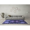 thumbnail image 3 of Ahgly Company Machine Washable Indoor Round Persian Blue Traditional Area Rugs, 3' Round, 3 of 4