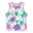 thumbnail image 5 of Spazoro Little and Big Girls Tank Tops Undershirts, Summer Tie Dye Breathable Sleeveless Camisole for Kids Girls Boys Purple Size 8 T, 5 of 6