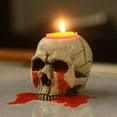 thumbnail image 4 of Crying Skull Taper Candle Holder Pillar Candles Candlesticks Cabinet Home Party Skeleton Statue Sculpture Decor, 4 of 6