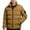 Gold, variant on Men's Puffer Jacket Thickened Winter Coat Stand Collar Zip Up Jacket Color BU2 Size L