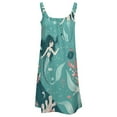 thumbnail image 5 of Ocean Cute Mermaid Womens Summer Dresses Casual Sleeveless Tshirt Sundresses Vacation Beach Cover Up Dress, 5 of 8